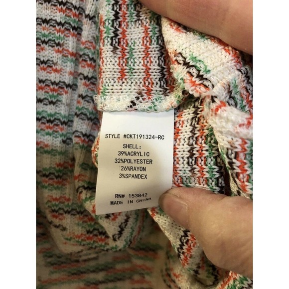 CODE X MODE Space Dye Sweater Top Womens Sz XS Knit Long Sleeve Multi Color - Picture 5 of 8